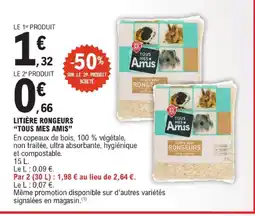 E.Leclerc Tous mes amis litière rongeurs offre