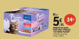 E.Leclerc Les repas plaisir émincés en sauce pour chat stérilisé offre