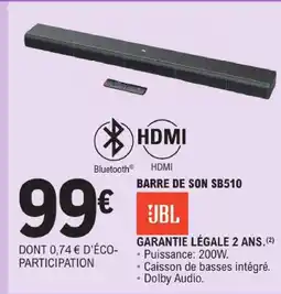 E.Leclerc Jbl barre de son sb510 offre