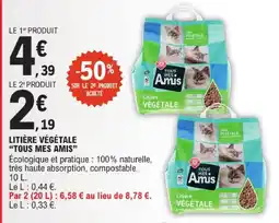 E.Leclerc Tous mes amis litière végétale offre