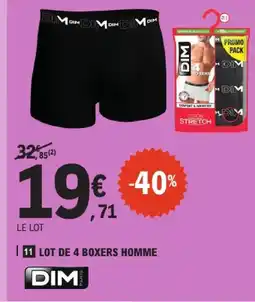 E.Leclerc Dim lot de 4 boxers homme offre