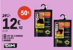 E.Leclerc Ecodim 5 boxers ou 5 slips homme offre