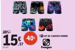 E.Leclerc Freegun lot de 5 boxers homme offre