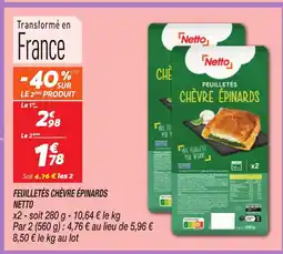 Netto NETTO Feuilletés chèvre épinards offre