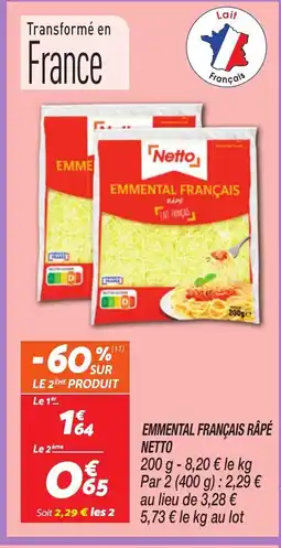 Netto NETTO Emmental français rapé offre