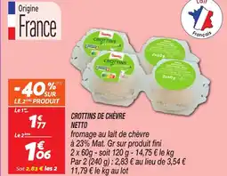 Netto NETTO Crottins de chèvre offre