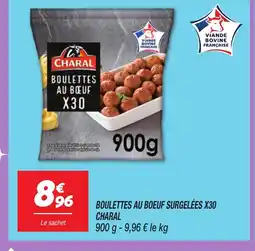 Netto CHARAL Boulettes au boeuf surgelées x30 offre