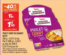 Netto NETTO Poulet curry riz basmati offre