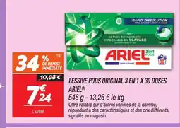 Netto ARIEL Lessive pods original 3 en 1 x 30 doses offre