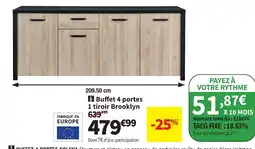Conforama Buffet 4 portes 1 tiroir Brooklyn offre