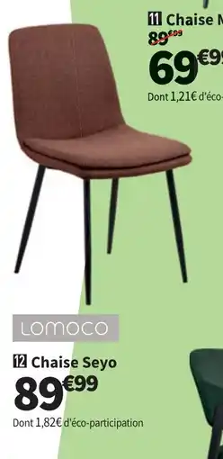 Conforama LOMOCO Chaise Seyo offre