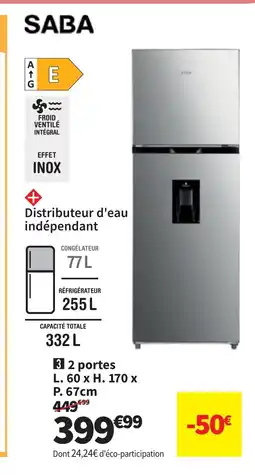 Conforama SABA 2 portes offre