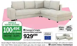 Conforama Canapé d'angle convertible Leucate offre