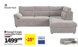 Conforama Canapé d'angle convertible Primo offre
