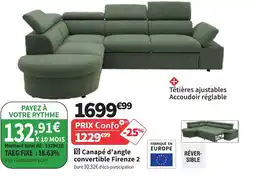 Conforama Canapé d'angle convertible Firenze 2 offre