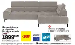 Conforama Canapé d'angle de relaxation électrique Imperia offre