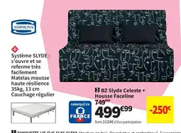 Conforama SIMMONS BZ Slyde Celeste + Housse Faceline offre