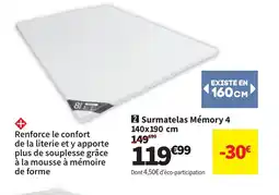 Conforama Surmatelas Mémory 4 offre