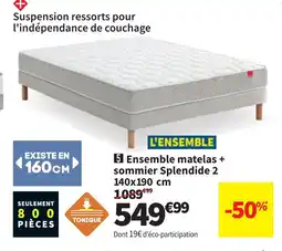 Conforama Ensemble matelas + sommier Splendide 2 offre