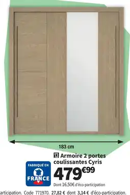 Conforama Armoire 2 portes coulissantes Cyris offre