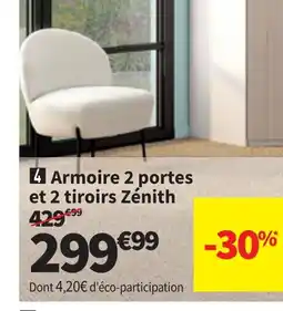 Conforama Armoire 2 portes et 2 tiroirs Zénith offre