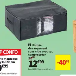 Conforama Housse de rangement sous vide avec sac compresseur offre