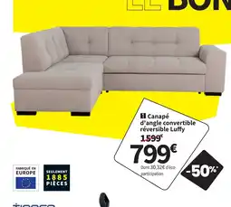 Conforama Canapé d'angle convertible réversible Luffy offre