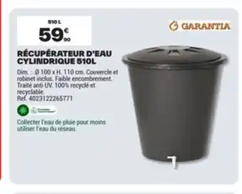 GARANTIA Récupérateur d'eau cylindrique