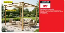 Brico Dépôt Pergola en pin 3x3m offre