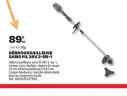 Brico Dépôt Débroussailleuse sans fil 36v 2-en-1 offre
