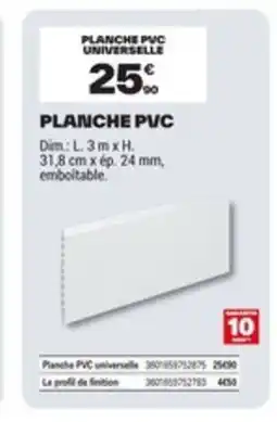 Brico Dépôt Planche pvc offre