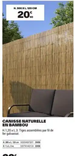Brico Dépôt Canisse naturelle en bambou offre