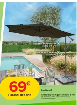 Castorama Parasol déporté Kigali anthracite offre