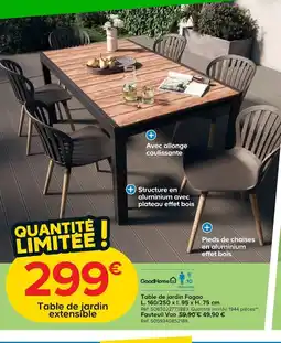 Castorama Table de jardin Fagao offre