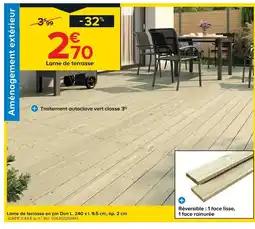 Castorama Lame de terrasse en pin offre