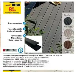 Castorama Lame de terrasse composite anthracite Neva offre