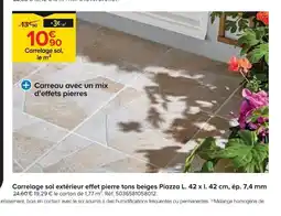 Castorama Carrelage sol extérieur effet pierre tons beiges Piazza offre