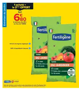 Castorama FERTILIGÈNE Terre du Jardinier sans tourbe toutes plantations du jardin offre