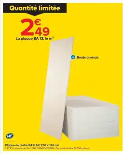 Castorama Plaque de plâtre BA13 NF offre