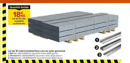 Castorama Lot de 10 rails/montants/fourrures en acier galvanisé offre