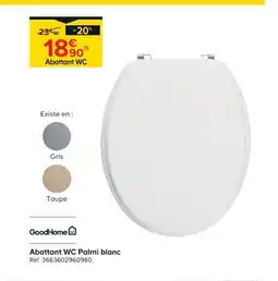 Castorama GOODHOME Abattant WC Palmi blanc offre