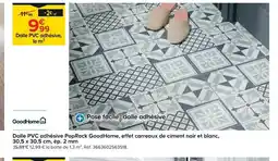 Castorama GOODHOME Dalle PVC adhésive PopRock, effet carreaux de ciment noir et blanc offre