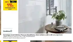 Castorama GOODHOME Carrelage mural intérieur Perouso, blanc brillant, offre