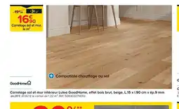 Castorama GOODHOME Carrelage sol et mur intérieur Lulea ffet bois brut, beige offre