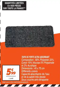 Netto Tapis de porte ultra absorbant offre