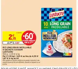 Intermarché Contact LUSTUCRU Riz long grain incollable 5 sachets cuisson offre