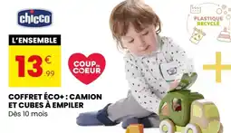 Stokomani CHICCO Coffret éco+: camion et cubes à empiler offre