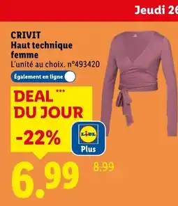 Lidl CRIVIT Haut technique femme offre
