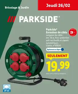 Lidl PARKSIDE Enrouleur de câble offre