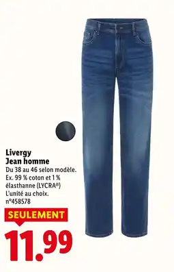 Lidl Livergy Jean homme offre